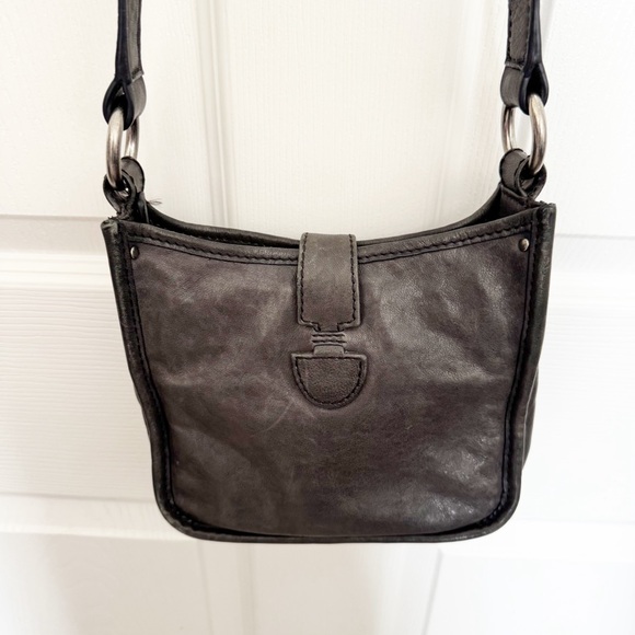 FRYE Madison North South Leather Mini Crossbody Bag BLACK - Picture 3 of 9